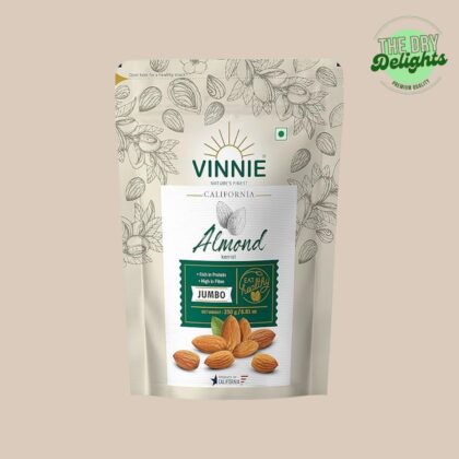 Vinnie California Almond Kernels Jumbo - 250g | Premium Badam Giri | High in Fiber | Real Nuts | Whole Natural Badam | Rich in Protein | Magnesium | Phosphorus | Dietary Fibre |Vinnie Nuts & Dry Fruits