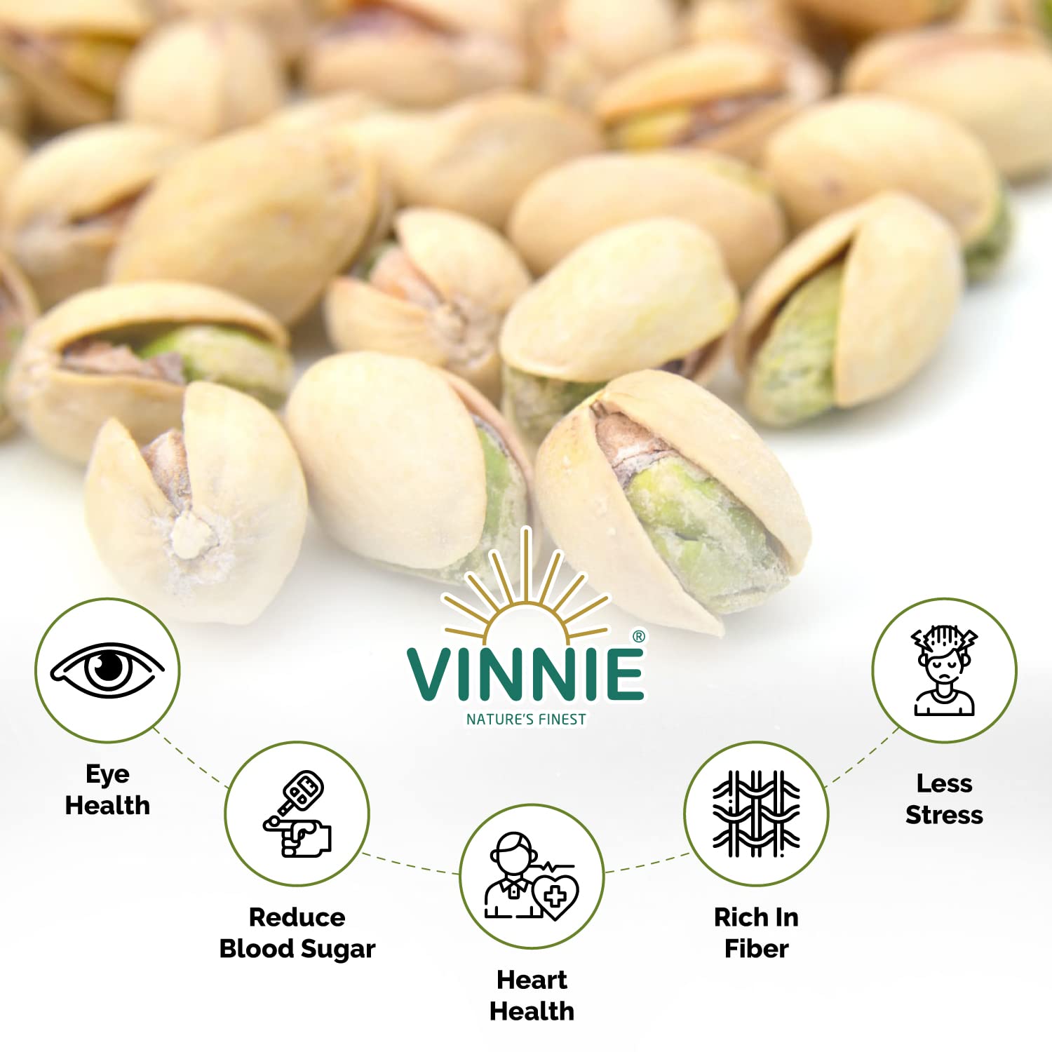 Vinnie California Jumbo Inshell Pistachios | Roasted & Salted | Natural Pista Fruit | Rich in Protein & High in Fiber | Premium Nuts & Dry Fruits | Shelled Nuts, Crunchy - 250g - Image 3