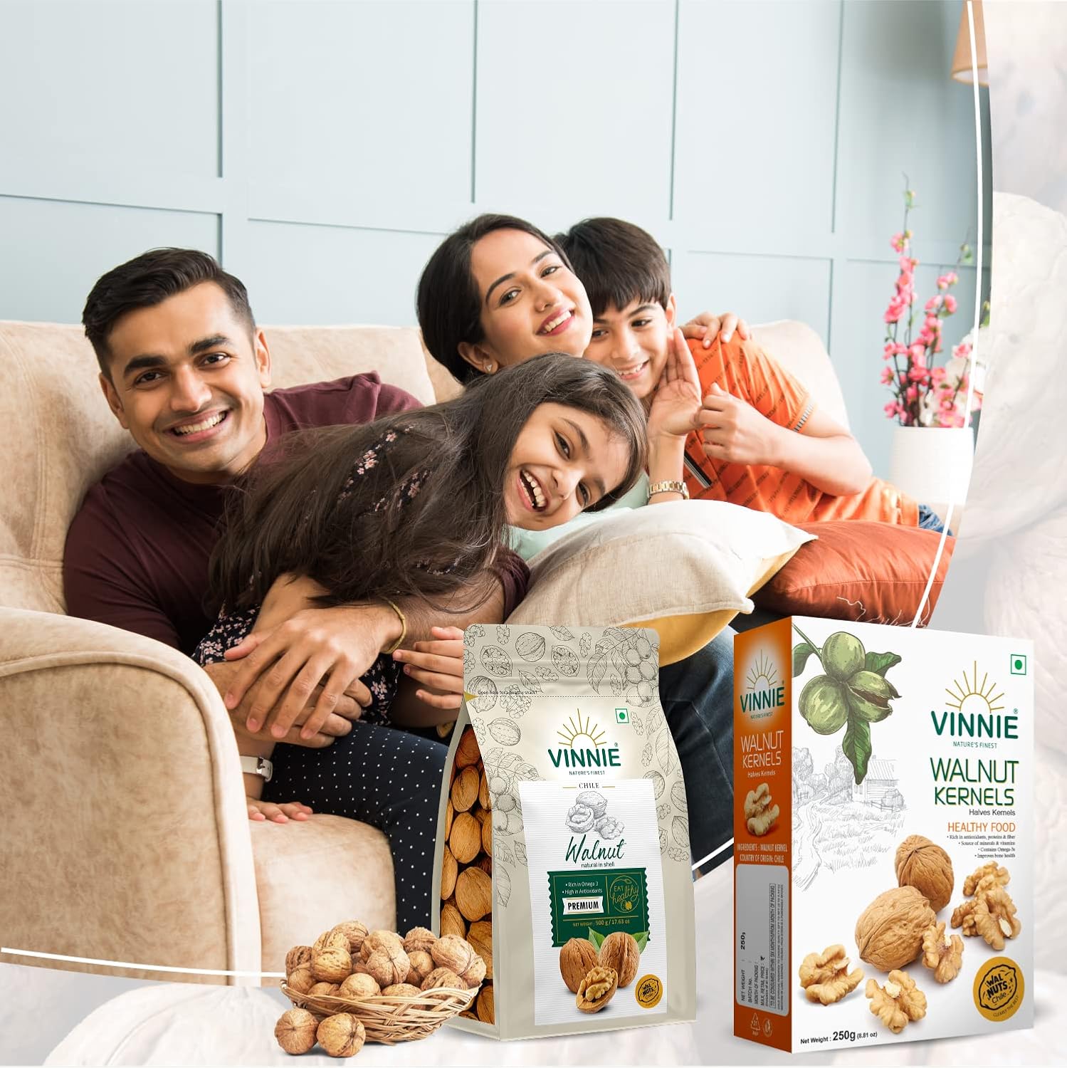 Vinnie Walnut Shell - 500g | Premium Chilean Select Akhrot | Fresh & Crunchy Walnuts Inshell|Natural Raw Whole Dry Fruits Nuts|High In Protein & Anti-Oxidants|Brain Food|Healthy Snack Gift - Image 5